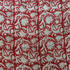 Modal Cotton Bagh Rust With Floral Jaal Hand Block Print Fabric