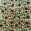 Modal Cotton Batik Dabu Green With Maroon And Green Flowers Hand Block Print Fabric