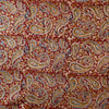 Modal Cotton Kalamkari Rust With Mustard Kairi Jaal Hand Block Print Fabric