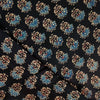 Modal Silk Ajrak Black With Blue Ajrak Motif Hand Block Print Fabric