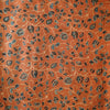Modal Silk Ajrak Brown With Blue Black Cream Jaal Hand Block Print Fabric