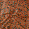 Modal Silk Ajrak Brown With Blue Black Cream Jaal Hand Block Print Fabric