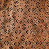 Modal Silk Ajrak Brown With Blue Black Cream Tiles Hand Block Print Fabric