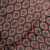 Modal Silk Ajrak Brown With Drop Leaf Hand Block Print Fabric