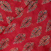 Modal Silk Ajrak Madder With Pilea Plant Hand Block Print Fabric