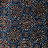 Modal Silk Ajrak Persian Blue Star Flowers Hand Block Print Fabric