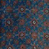 Blouse Piece 0.80 meter Modal Silk Ajrak Persian Blue With Madder Tile Hand Block Print Fabric