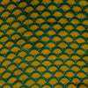 Modal Silk Shades Of Green Mushroom Motifs Hand Block Print Fabric