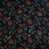 Modal Silk Vanaspati Dull Black With Maroon Blue Floral Jaal Hand Block Print Fabric