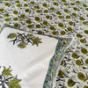 Mustard Jaal Pure Cotton Hand Block Printed Double Bedsheet Thread Count 250
