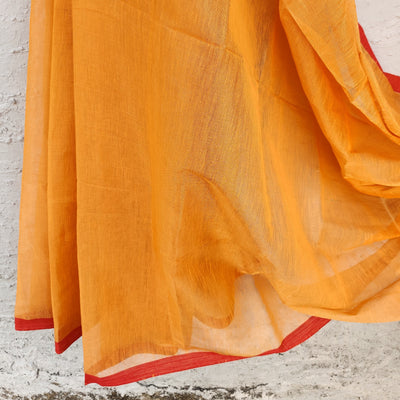 NAKSHATRA - Soft Mul Tissue Orange Gold Saree