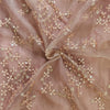 Organza With Pastel Chiku Mauve Constellation Sequence Embroiedered Motif Fabric
