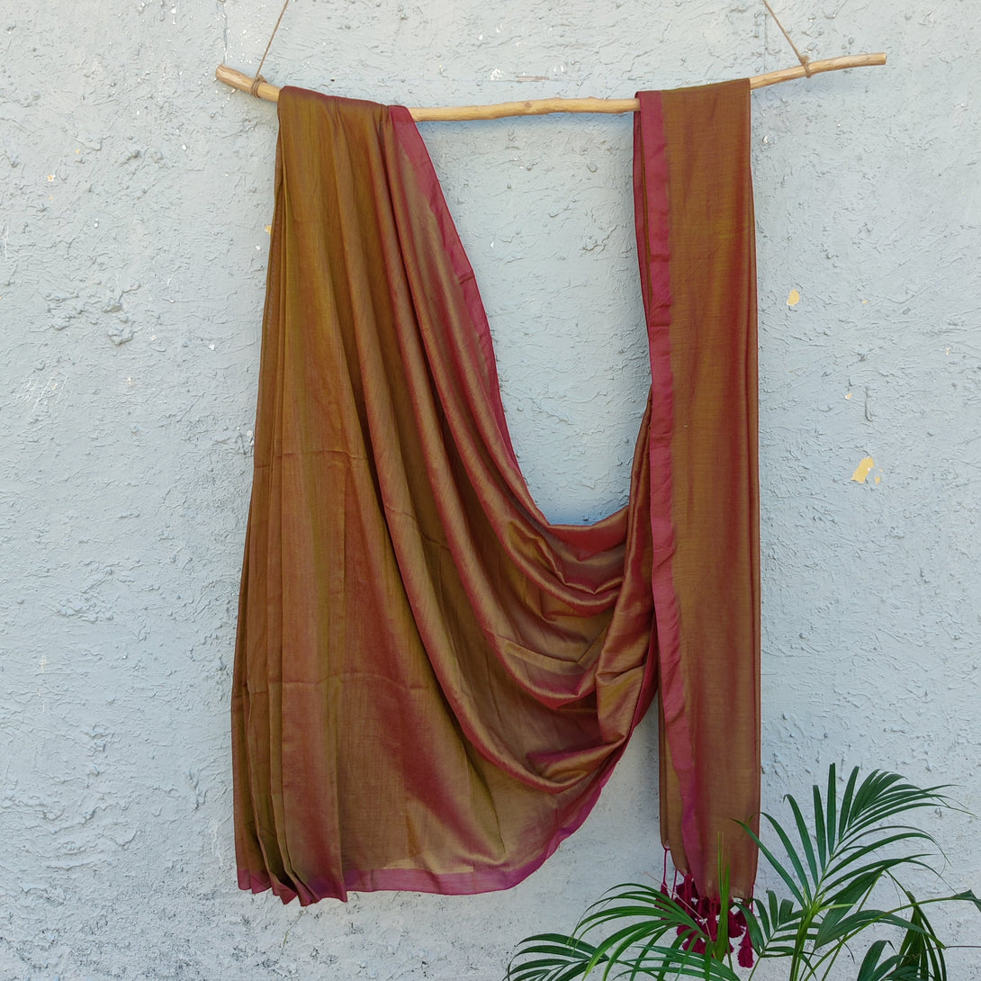 PIKU- Green With Magenta Dhoop Chaav And Magena Border – Sanskruti