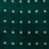 Pure Cotton Dark Green Special Double Ikkat With Off White Squares Woven Fabric