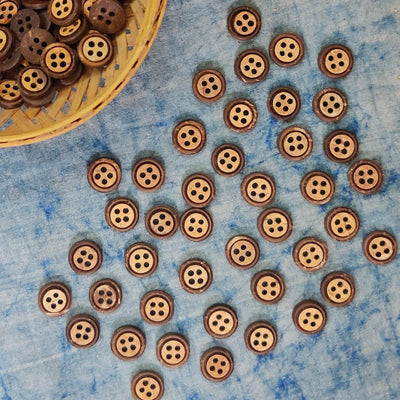 Pack Of 10 Dark Brown And Light Brown Concentric Buttons
