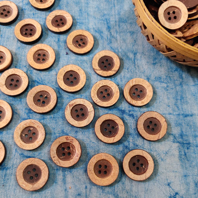 Pack Of 10 Light And Dark Brown Concentric Buttons