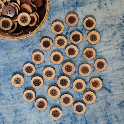 Pack Of 10 Light And Dark Brown Concentric Buttons