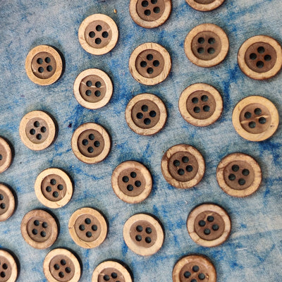 Pack Of 10 Light Brown And Dark Brown Concentric Buttons