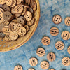 Pack Of 10 Light Brown Lines Buttons