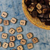 Pack Of 10 Light Brown Rounded Square Buttons