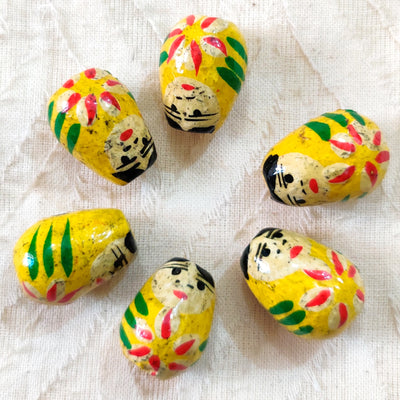 Pack Of 3 Yellow Doll Buttons