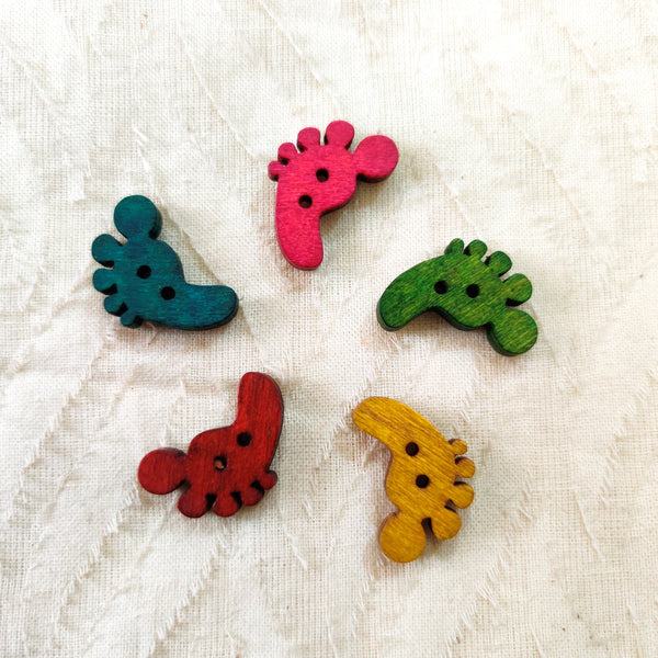 Pack Of 5 Multi Colour Foot Buttons