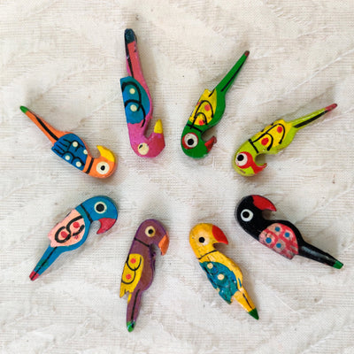 Pack Of 8 Multi Colour Parrot Buttons