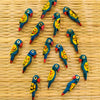 Pack Of Five Blue And Yellow Parrot Button