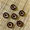 Pack Of Five Dark Brown Wooden Button With Light Brown Carving