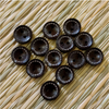 Pack Of Five Dark Brown Wooden Button With Light Color Dashed Borders