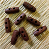 Pack Of Five Elongated Dark Brown Wooden Button