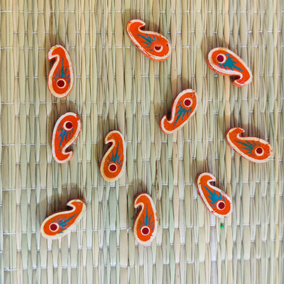 Pack Of Five Orange Kairi Button