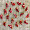 Pack Of Five Red Bird Button