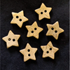 Pack Of Five Star Wooden Button