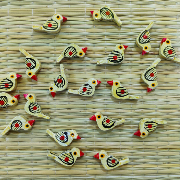 Pack Of Four Cream Bird Button