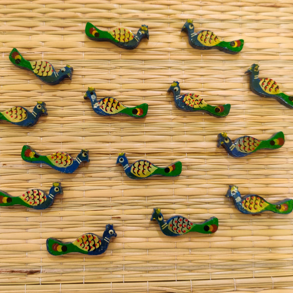 Pack Of Four Peacock Button