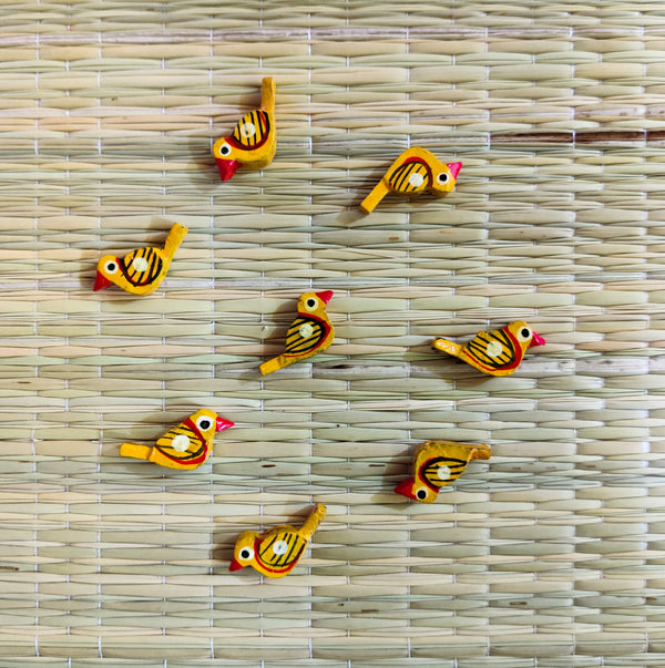 Pack Of Four Yellow Bird Button