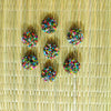 Pack Of Three Multi Beads Metal Statement Buttons