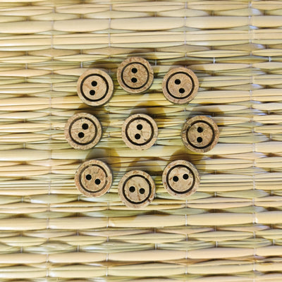Pack of  Four Circles Carved Wooden Buttons