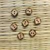 Pack of  Four Square Carved Wooden Buttons