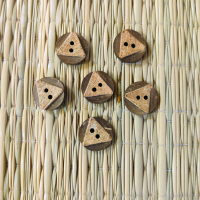 Pack of Four Triangle Carved Wooden Buttons