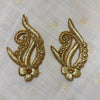 Pair Of Gold Zardozi Small Flower Patch