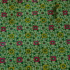 Patola Brocade Green With Pink Mustard Squares Design Woven Fabric