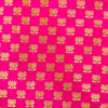 Pink Silk Brocade With Gold Lotus Motif Hand Woven Banarasi Fabric