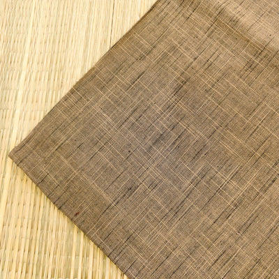 Pre-Cut 1.5 Meters Pure Cotton Handloom Light Brown Grey With Tiny Black Slubs Hand Woven Fabric