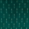 Pre-Cut 1.80 Meters Pure Cotton Teal Green Mercerised Ikkat With Cream Plant Weaves Woven Fabric