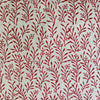 Pre-Cut 1.5 Meters Pure Cotton White Jaipuri With Red Grass Hand Block Print Fabric
