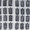 Pre-Cut 1.80 Meters Pure Cotton White With Grey Black All Leaves Plant Hand Block Print Fabric