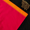 Pure Cotton Narayan Peth Pink Temple Border South Cotton Blouse piece Fabric( 80 cm )