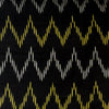 Pre-Cut 1.75 Metres Pure Cotton Hand Woven Ikkat Black With Lemon Yellow And Off White Lines W Weaves Fabric
